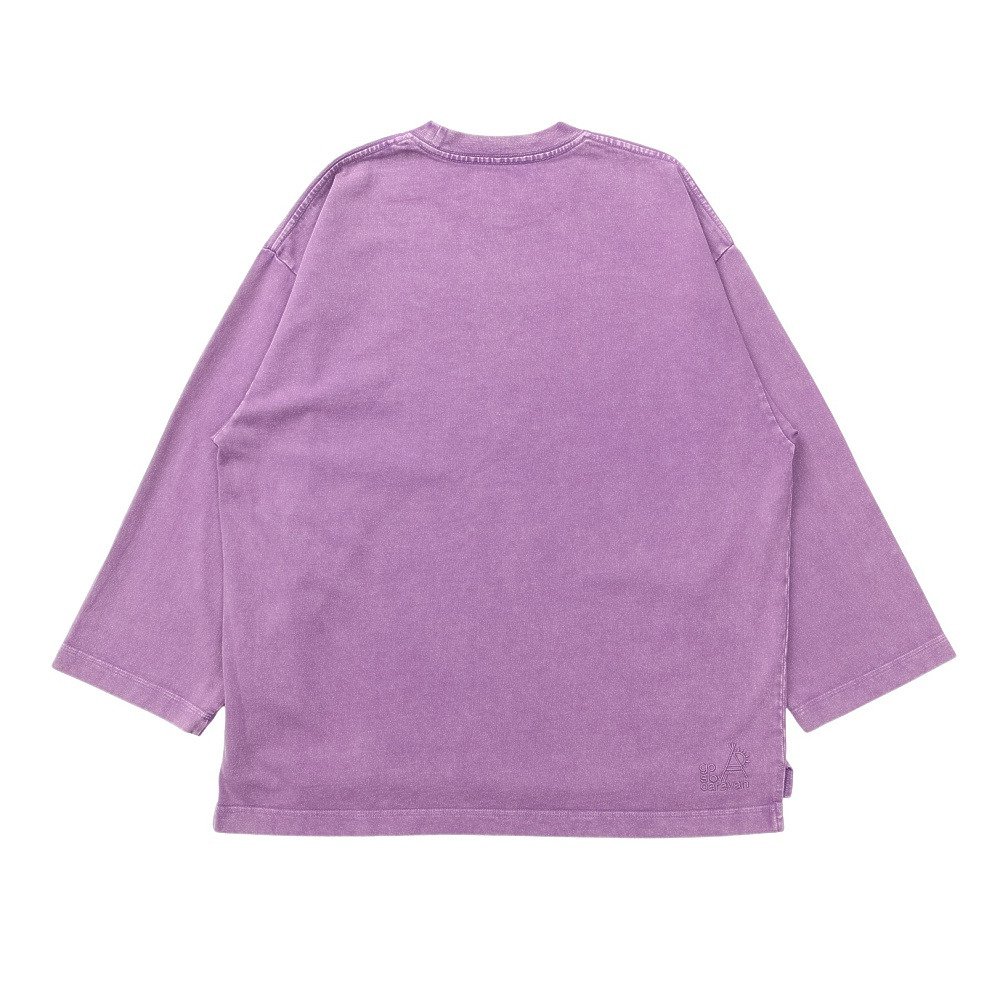 ゴースローキャラバン（GOSLOWCARAVAN）（メンズ）三本引き揃え ヘビー天竺 ケミカル ワイド9分丈 半袖Tシャツ 362608 PPL
