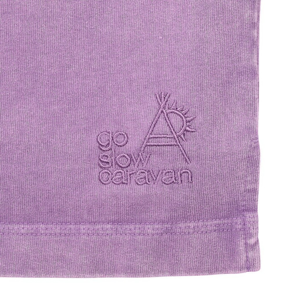 ゴースローキャラバン（GOSLOWCARAVAN）（メンズ）三本引き揃え ヘビー天竺 ケミカル ワイド9分丈 半袖Tシャツ 362608 PPL