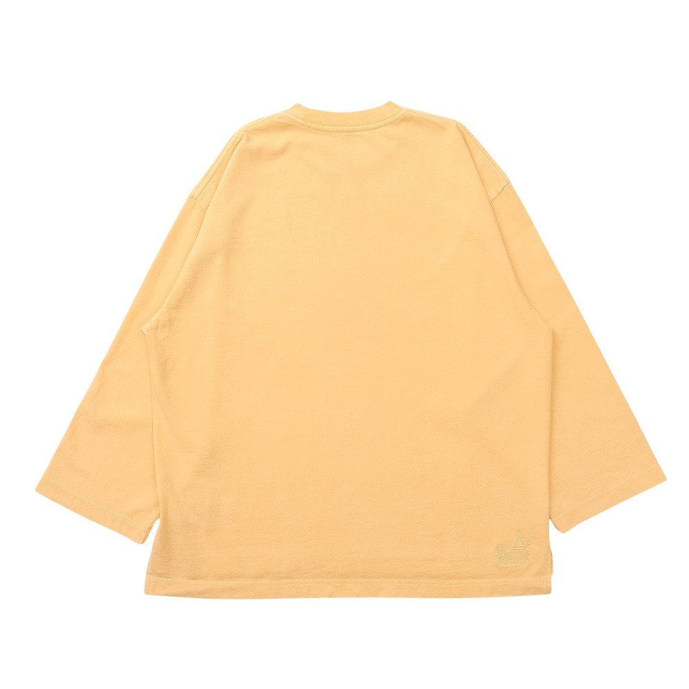 ゴースローキャラバン（GOSLOWCARAVAN）（メンズ）三本引き揃え ヘビー天竺 ケミカル ワイド9分丈 半袖Tシャツ 362608 YEL