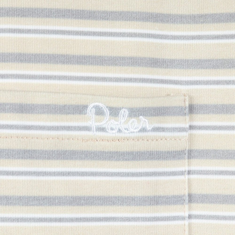ポーラー（POLER）（メンズ）クールタッチ 90s STRIPE 半袖Tシャツ 261MCV0047-BEG