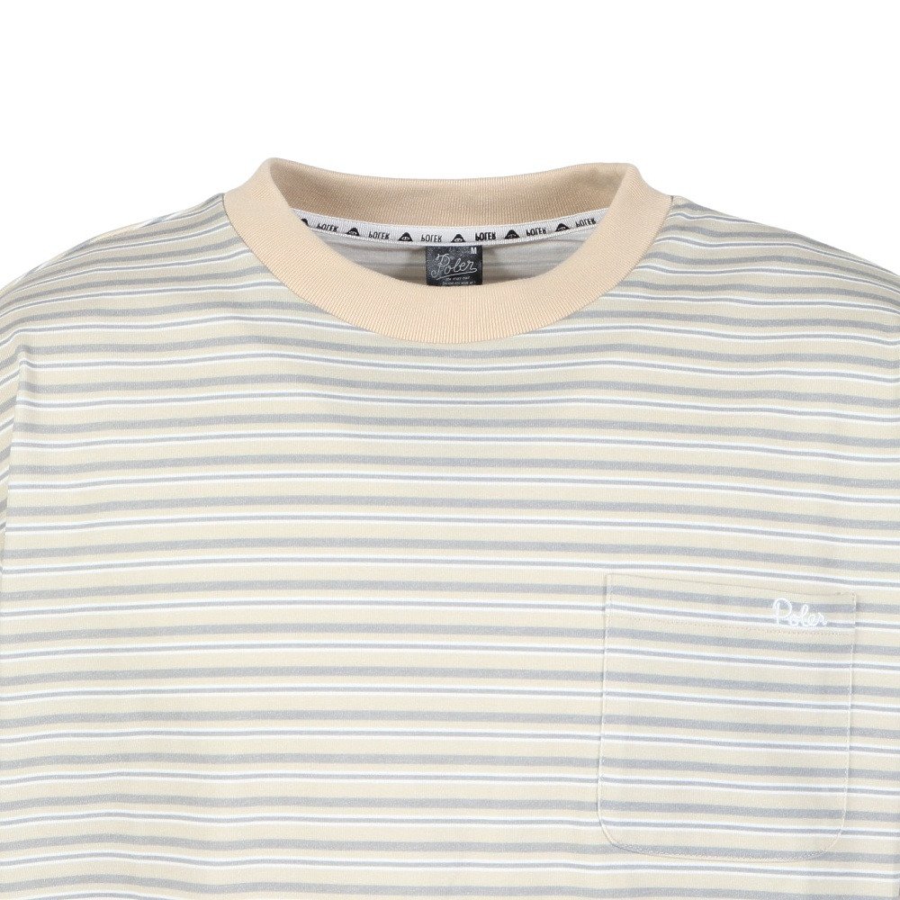 ポーラー（POLER）（メンズ）クールタッチ 90s STRIPE 半袖Tシャツ 261MCV0047-BEG