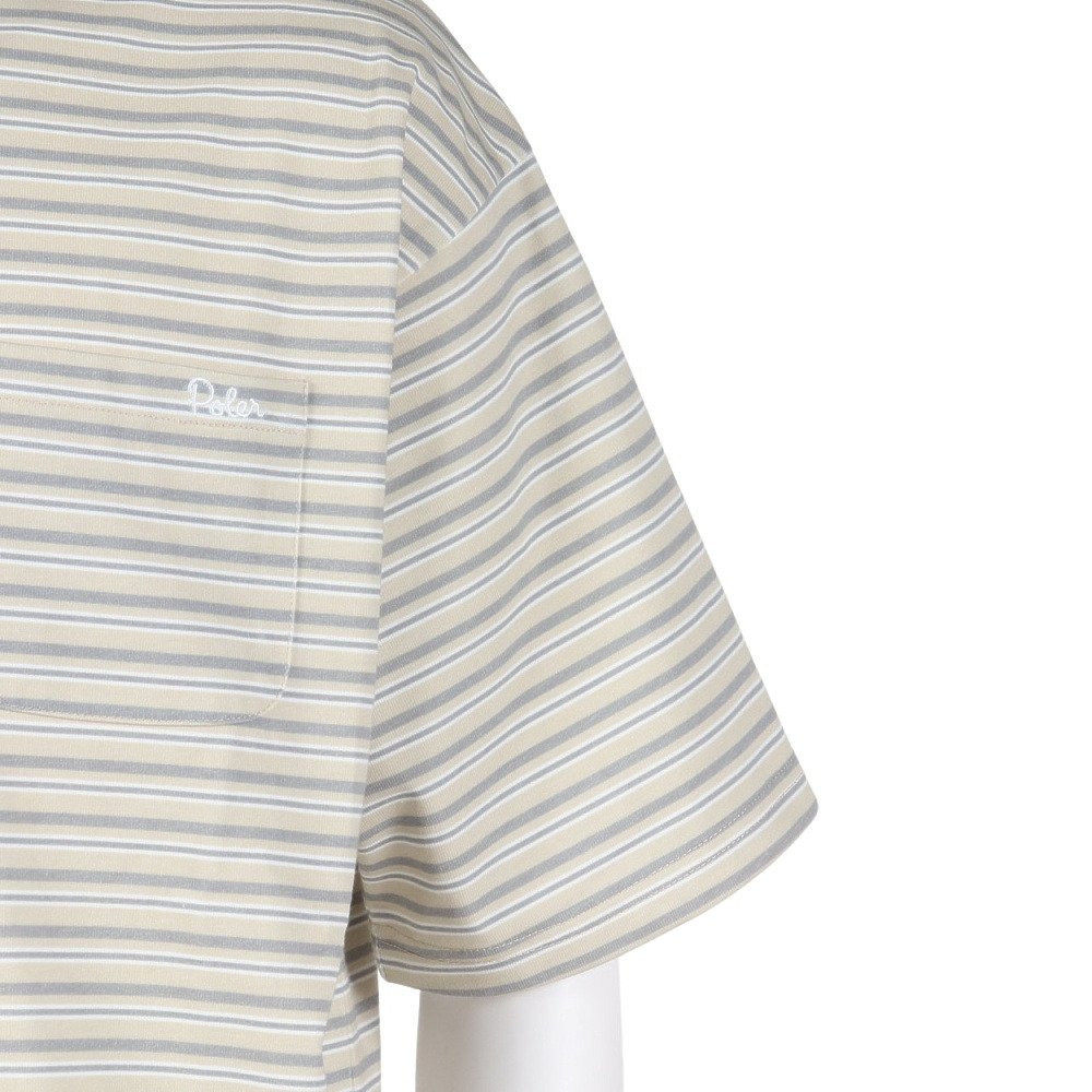 ポーラー（POLER）（メンズ）クールタッチ 90s STRIPE 半袖Tシャツ 261MCV0047-BEG