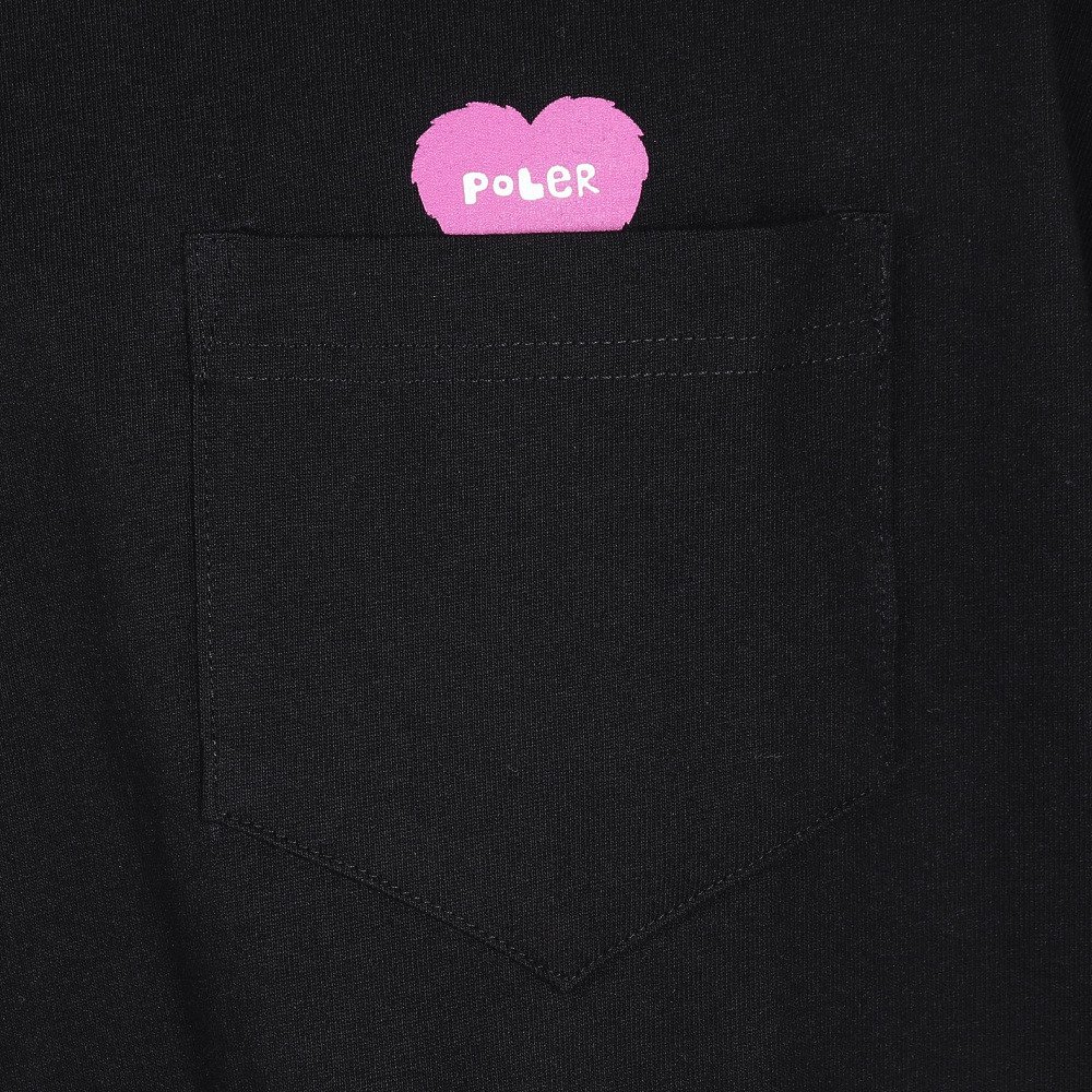 ポーラー（POLER）（メンズ）FURRY ハート リラックスフィット ポケット Tシャツ 半袖 261MCV0065-BLK
