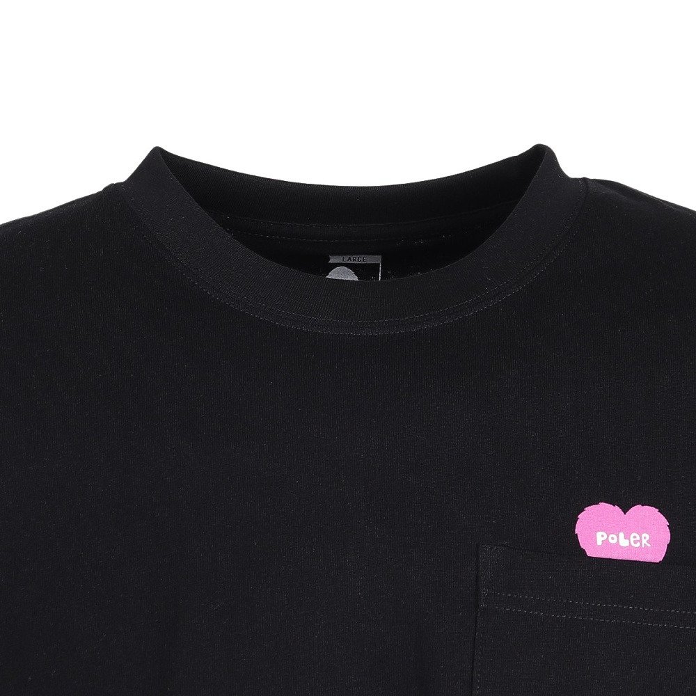 ポーラー（POLER）（メンズ）FURRY ハート リラックスフィット ポケット Tシャツ 半袖 261MCV0065-BLK