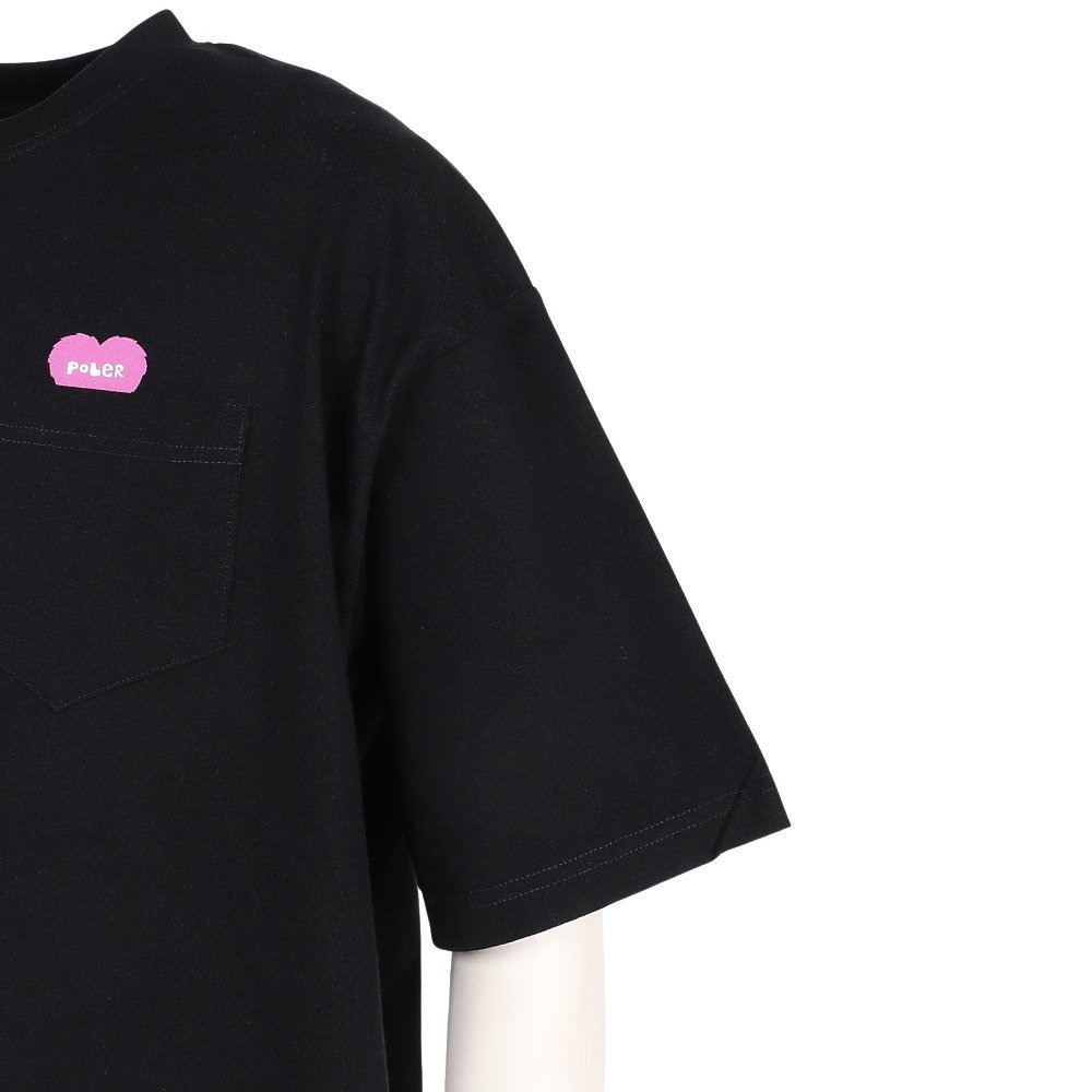 ポーラー（POLER）（メンズ）FURRY ハート リラックスフィット ポケット Tシャツ 半袖 261MCV0065-BLK