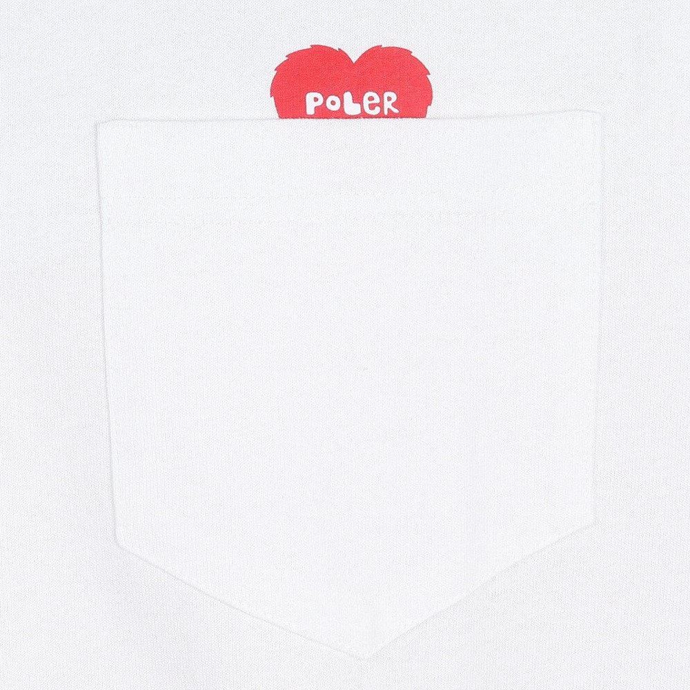 ポーラー（POLER）（メンズ）FURRY ハート リラックスフィット ポケット Tシャツ 半袖 261MCV0065-WHT