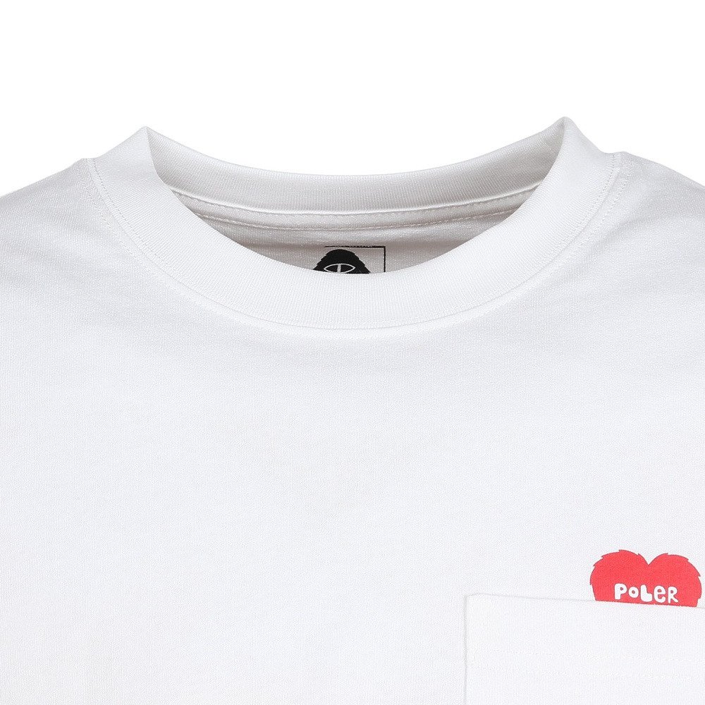 ポーラー（POLER）（メンズ）FURRY ハート リラックスフィット ポケット Tシャツ 半袖 261MCV0065-WHT