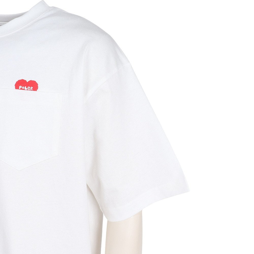 ポーラー（POLER）（メンズ）FURRY ハート リラックスフィット ポケット Tシャツ 半袖 261MCV0065-WHT