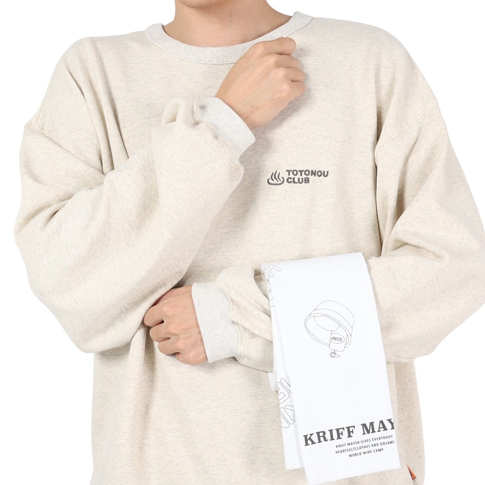 クリフメイヤー（KRIFF MAYER）（メンズ）スウェット 上下セット ストレッチ裏毛 TOTONOU CLUB サウナセットアップ 2337815-23:OATMEAL ホワイト 手ぬぐい付