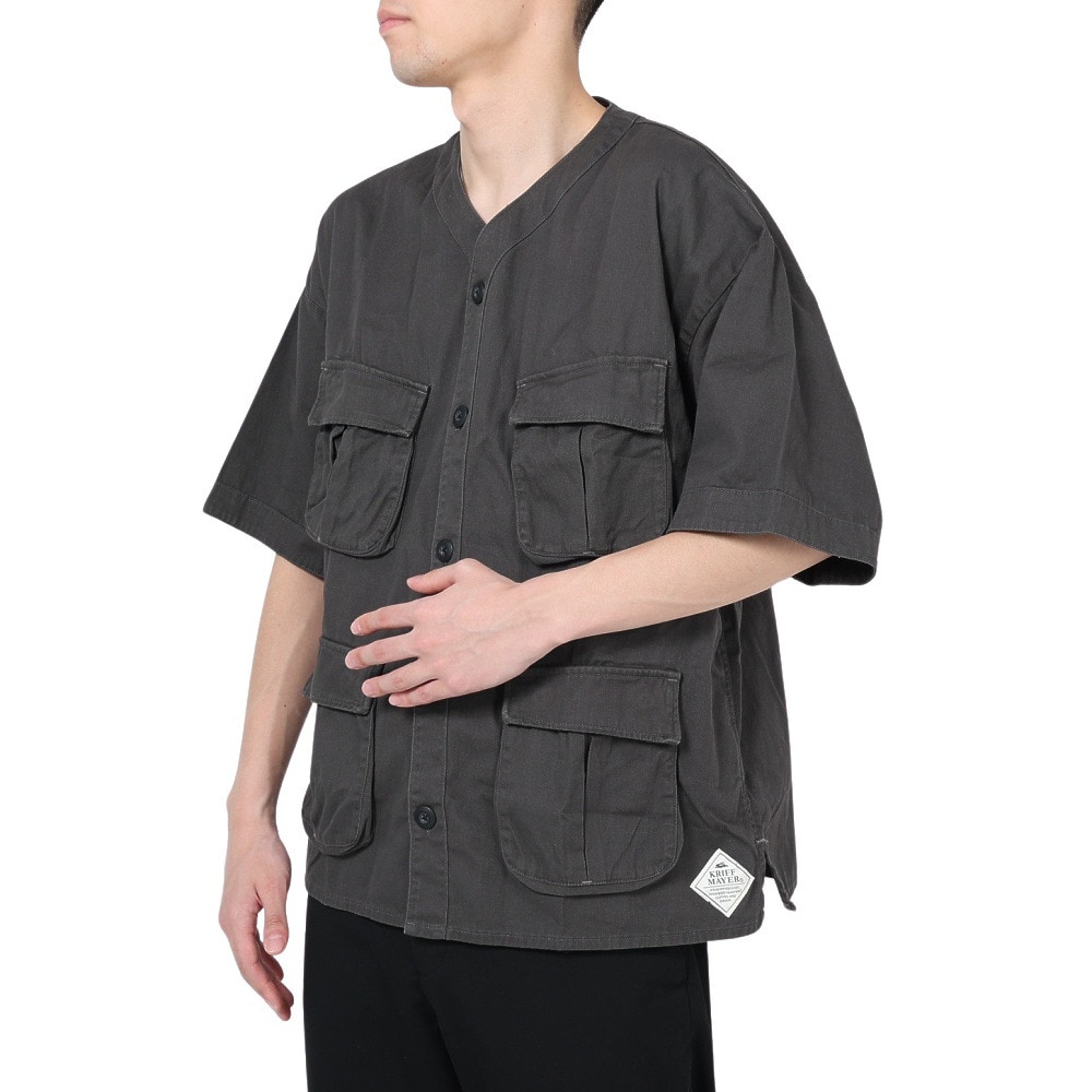 クリフメイヤー（KRIFF MAYER）（メンズ）カジュアルシャツ ファティーグベースボールシャツ 2244000-17:CHARCOAL チャコールグレー