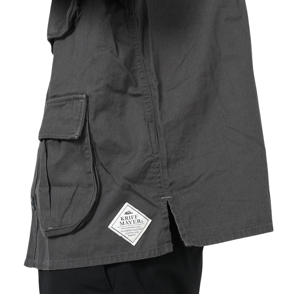 クリフメイヤー（KRIFF MAYER）（メンズ）カジュアルシャツ ファティーグベースボールシャツ 2244000-17:CHARCOAL チャコールグレー