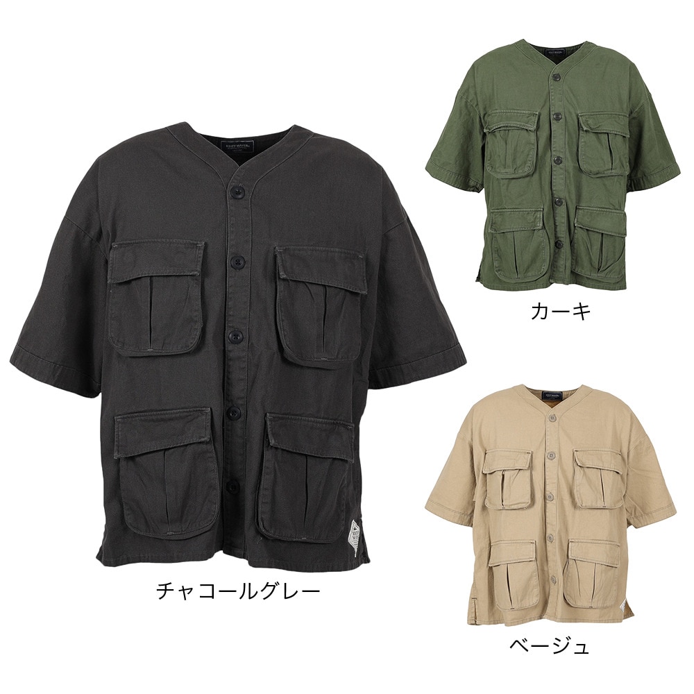 クリフメイヤー（KRIFF MAYER）（メンズ）カジュアルシャツ ファティーグベースボールシャツ 2244000-20:BEIGE ベージュ