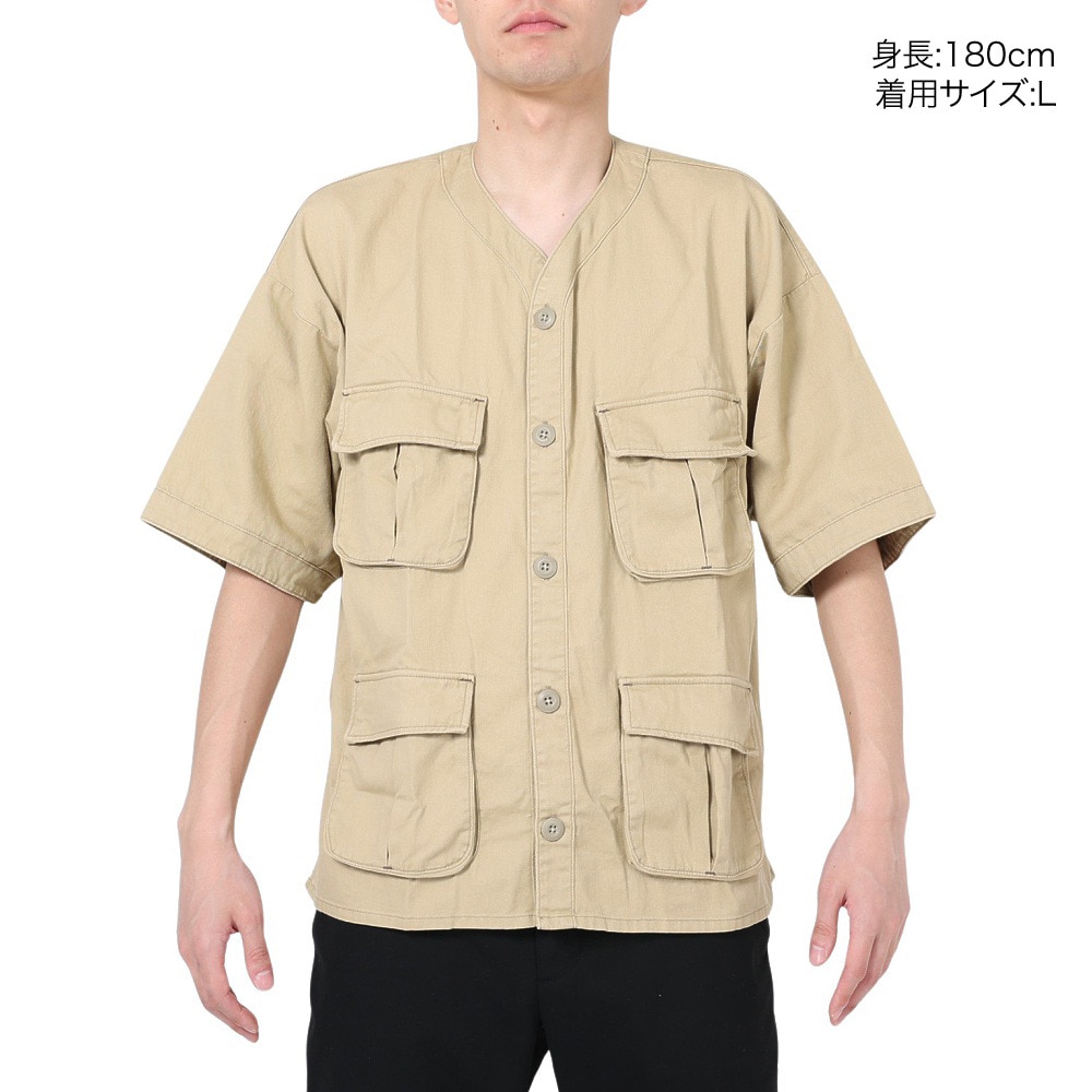 クリフメイヤー（KRIFF MAYER）（メンズ）カジュアルシャツ ファティーグベースボールシャツ 2244000-20:BEIGE ベージュ