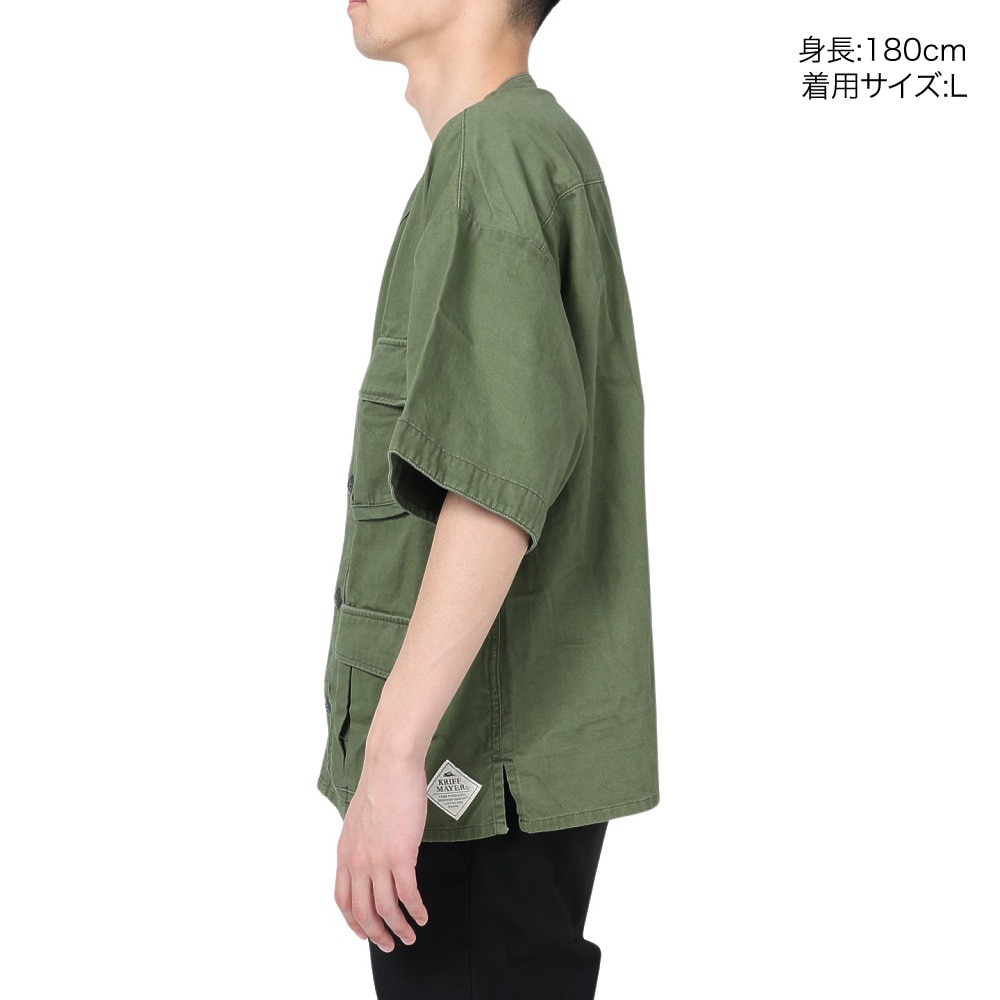 クリフメイヤー（KRIFF MAYER）（メンズ）カジュアルシャツ ファティーグベースボールシャツ 2244000-69:KHAKI カーキ