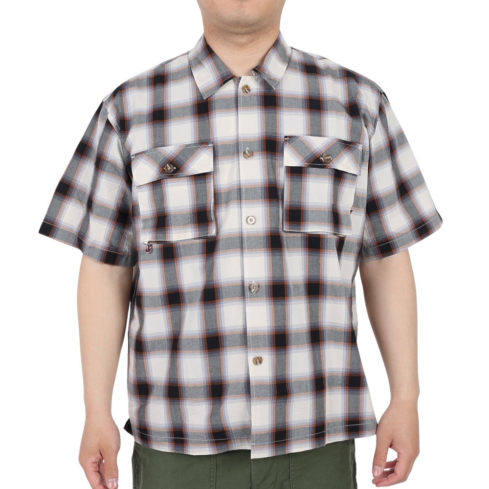 コールマン（Coleman）（メンズ）カジュアルシャツ チェック 半袖シャツ X9330A BEG ベージュ