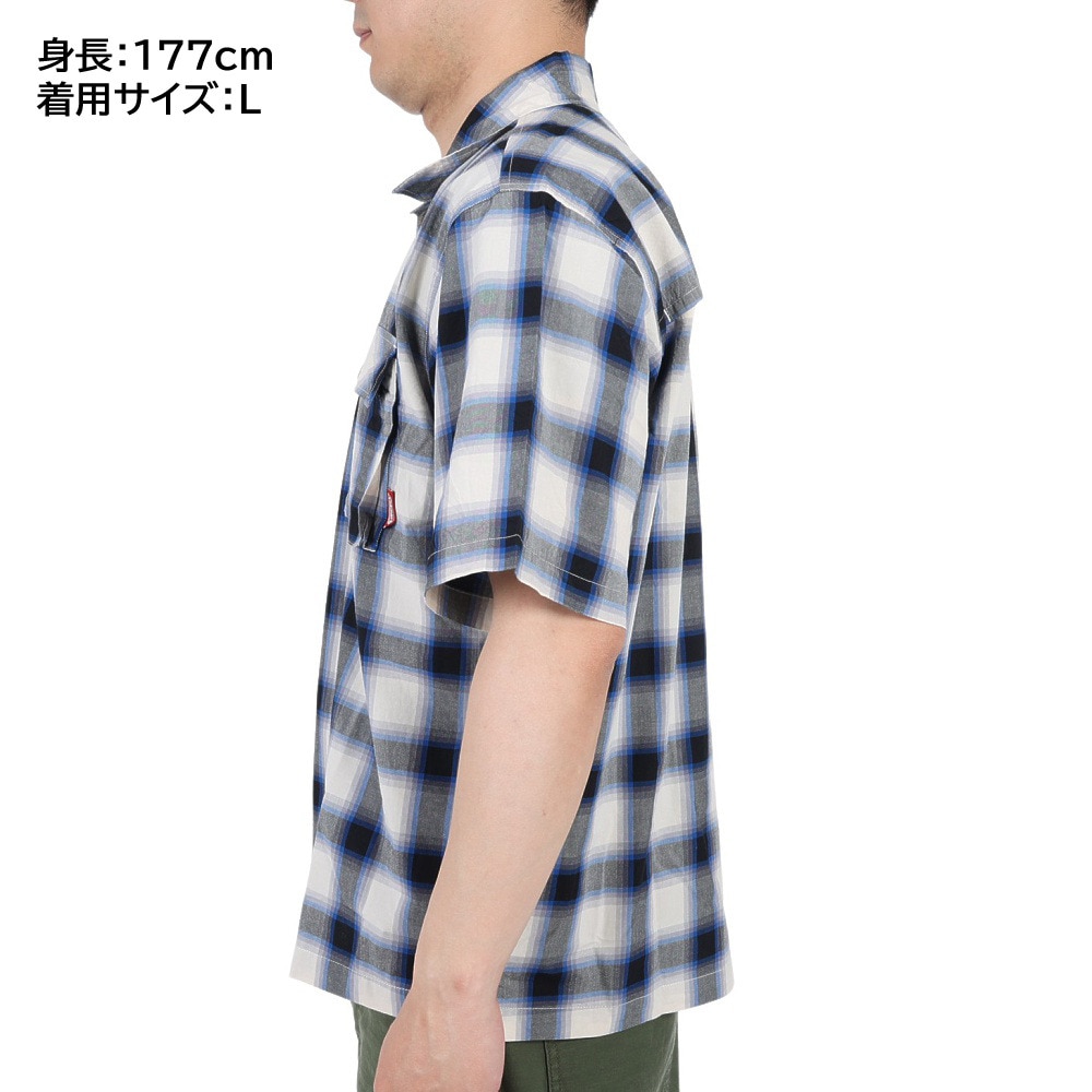 コールマン（Coleman）（メンズ）カジュアルシャツ チェック 半袖シャツ X9330A BLU ブルー