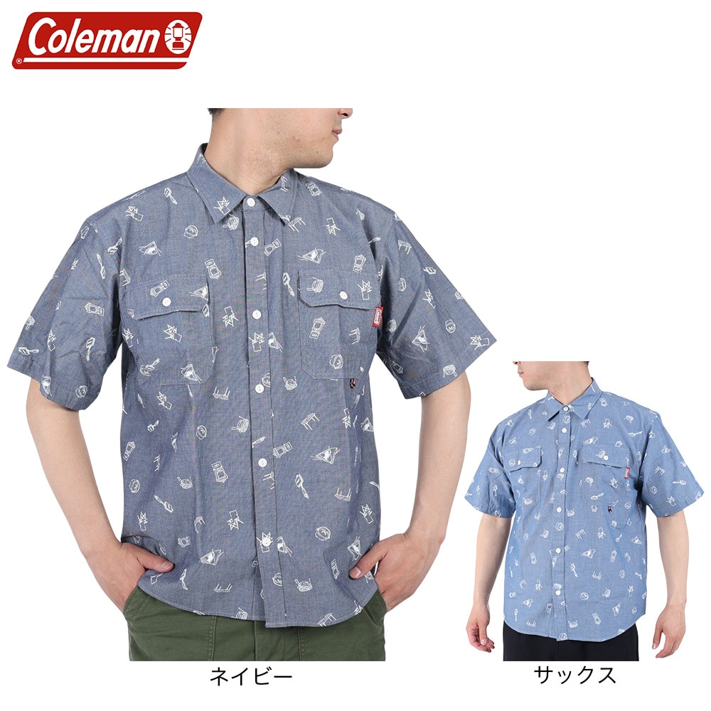 コールマン（Coleman）（メンズ）カジュアルシャツ ダンガリー半袖シャツ X9332A SAX サックス