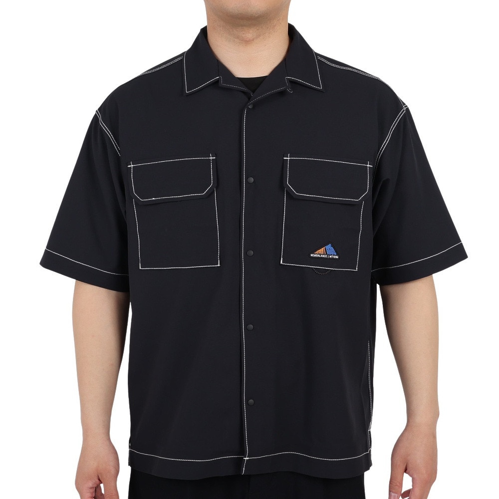 ニューバランス（new balance）（メンズ）カジュアルシャツ 半袖 MT1996 ショートスリーブシャツ AMT35011-BK ブラック