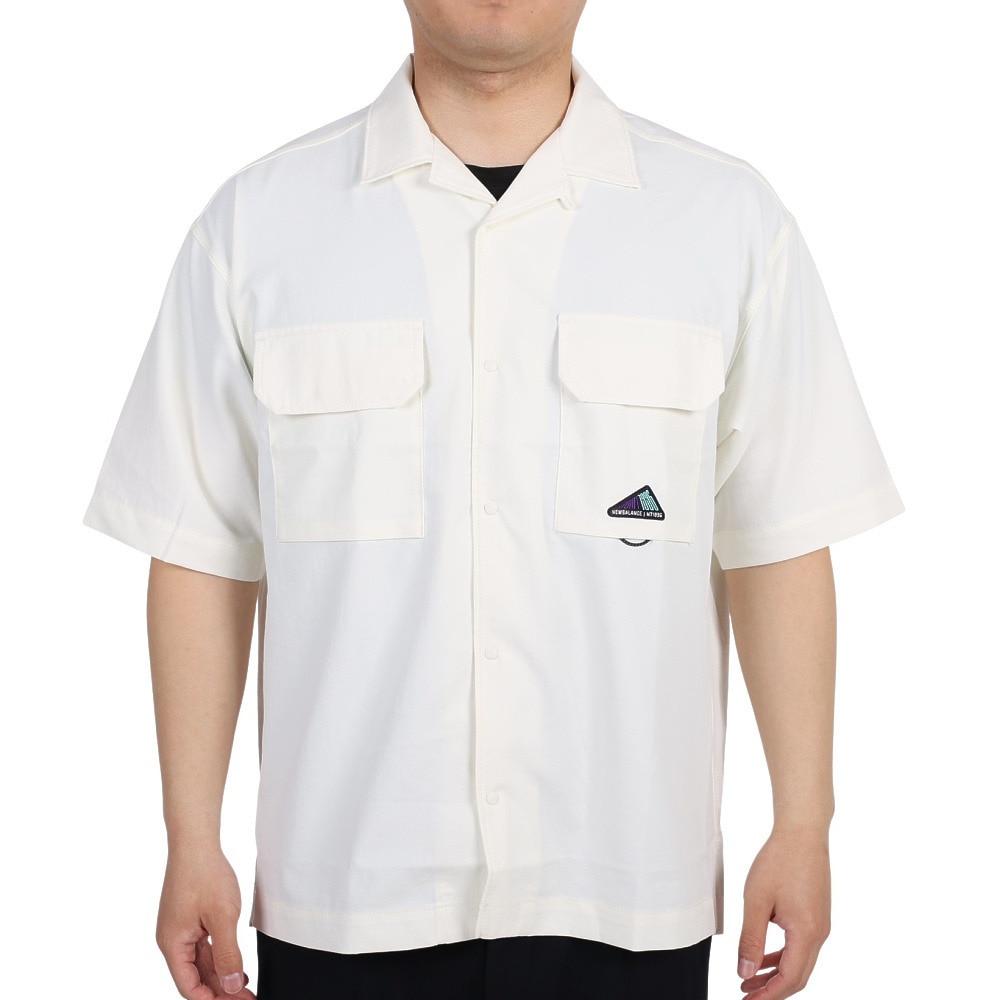 ニューバランス（new balance）（メンズ）カジュアルシャツ 半袖 MT1996 ショートスリーブシャツ AMT35011-SST ホワイト