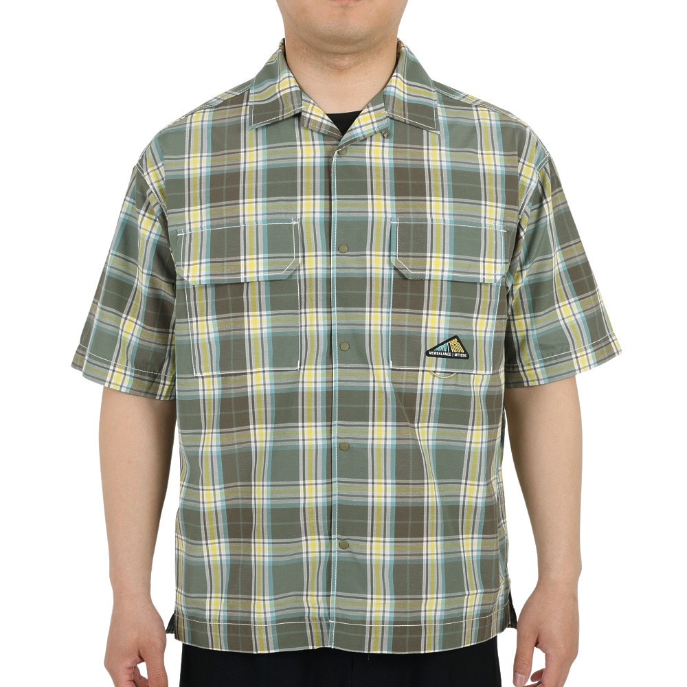 ニューバランス（new balance）（メンズ）カジュアルシャツ 半袖 MT1996 ショートスリーブシャツ AMT35096-DMO グリーン