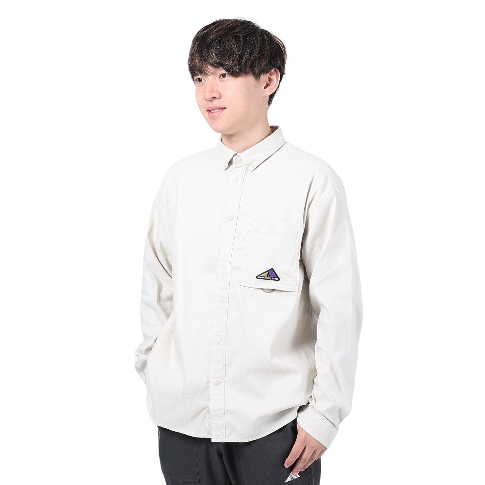 ニューバランス（new balance）（メンズ）カジュアルシャツ MT1996 テックフランネルボタンシャツ AMT35017TWF ベージュ
