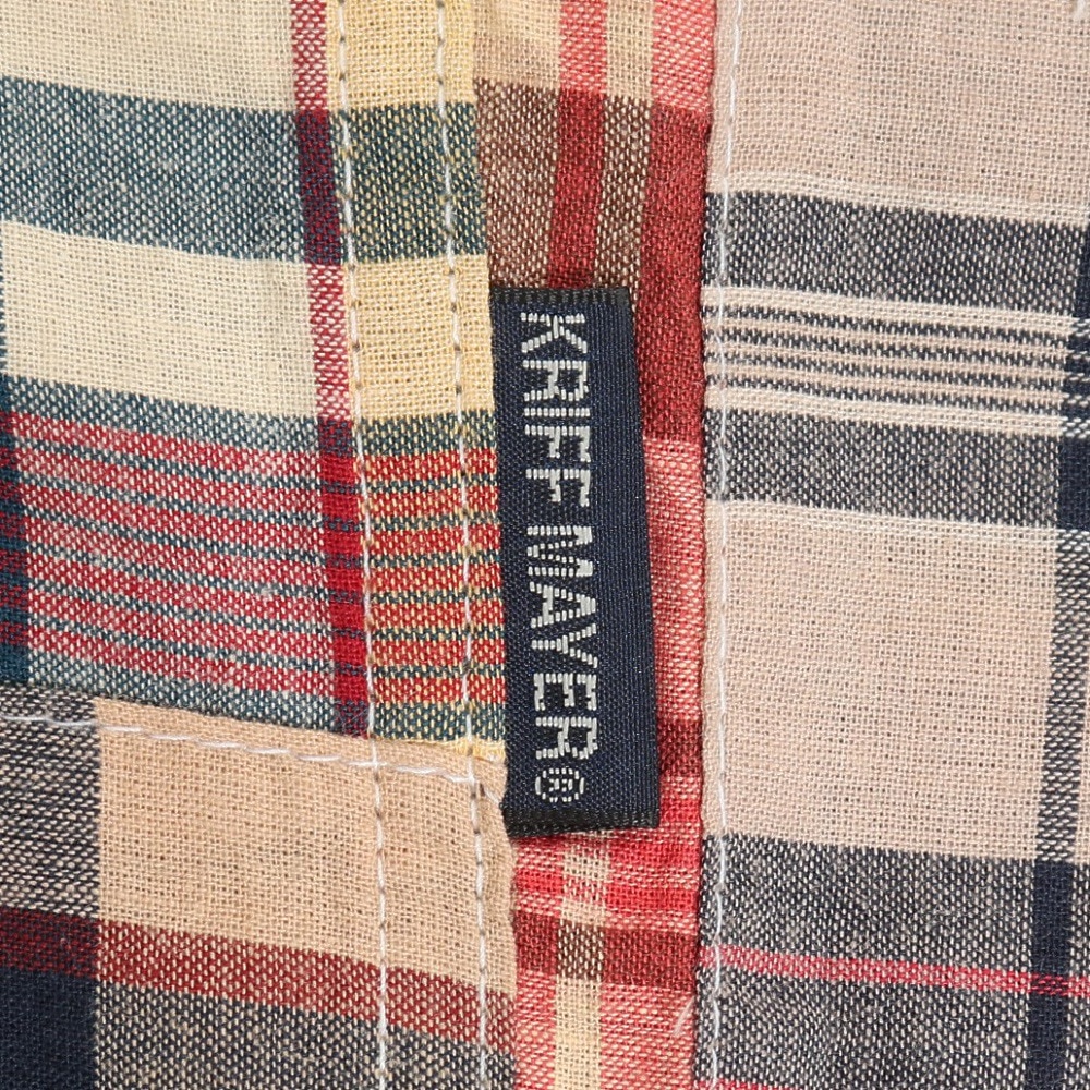 クリフメイヤー（KRIFF MAYER）（メンズ）パッチワークリラックス半袖チェックシャツ 2353100:20:BEIGE