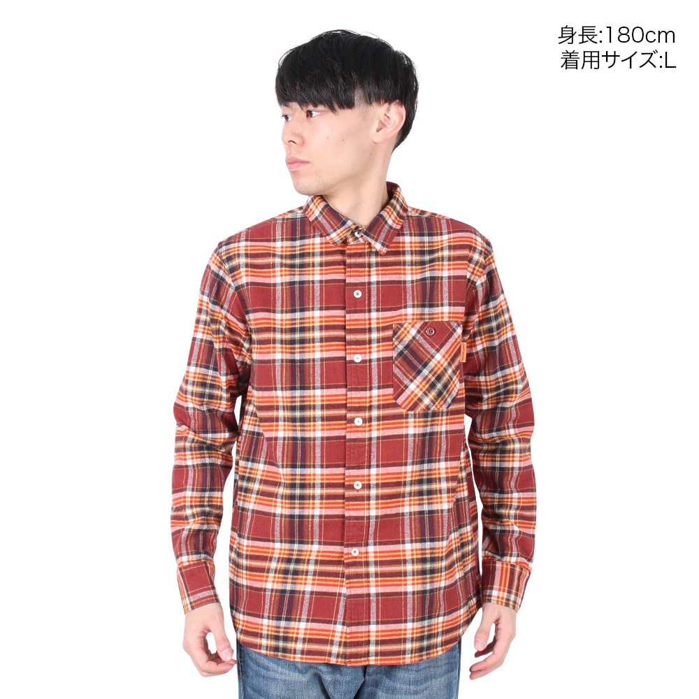 クリフメイヤー（KRIFF MAYER）（メンズ）カジュアルシャツ チェックシャツ ビエラチェック 長袖シャツ 2413500 35 RED レッド