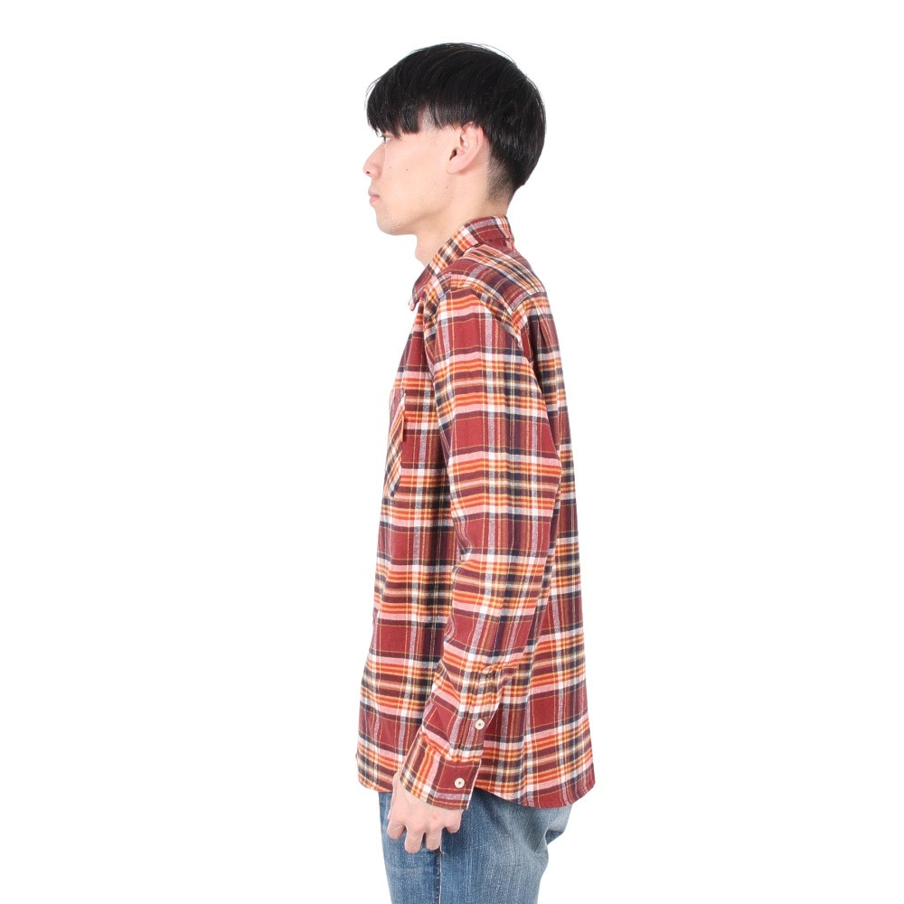 クリフメイヤー（KRIFF MAYER）（メンズ）カジュアルシャツ チェックシャツ ビエラチェック 長袖シャツ 2413500 35 RED レッド