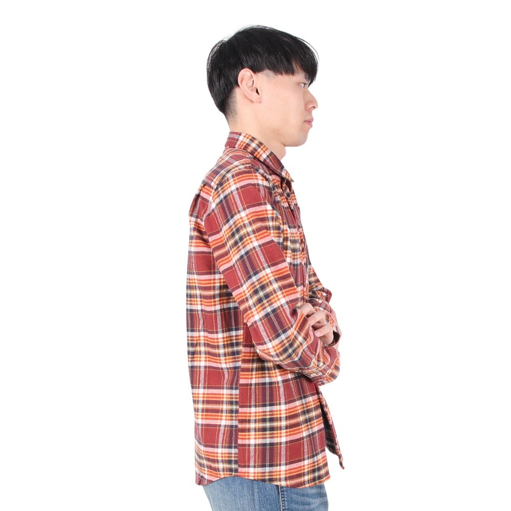 クリフメイヤー（KRIFF MAYER）（メンズ）カジュアルシャツ チェックシャツ ビエラチェック 長袖シャツ 2413500 35 RED レッド