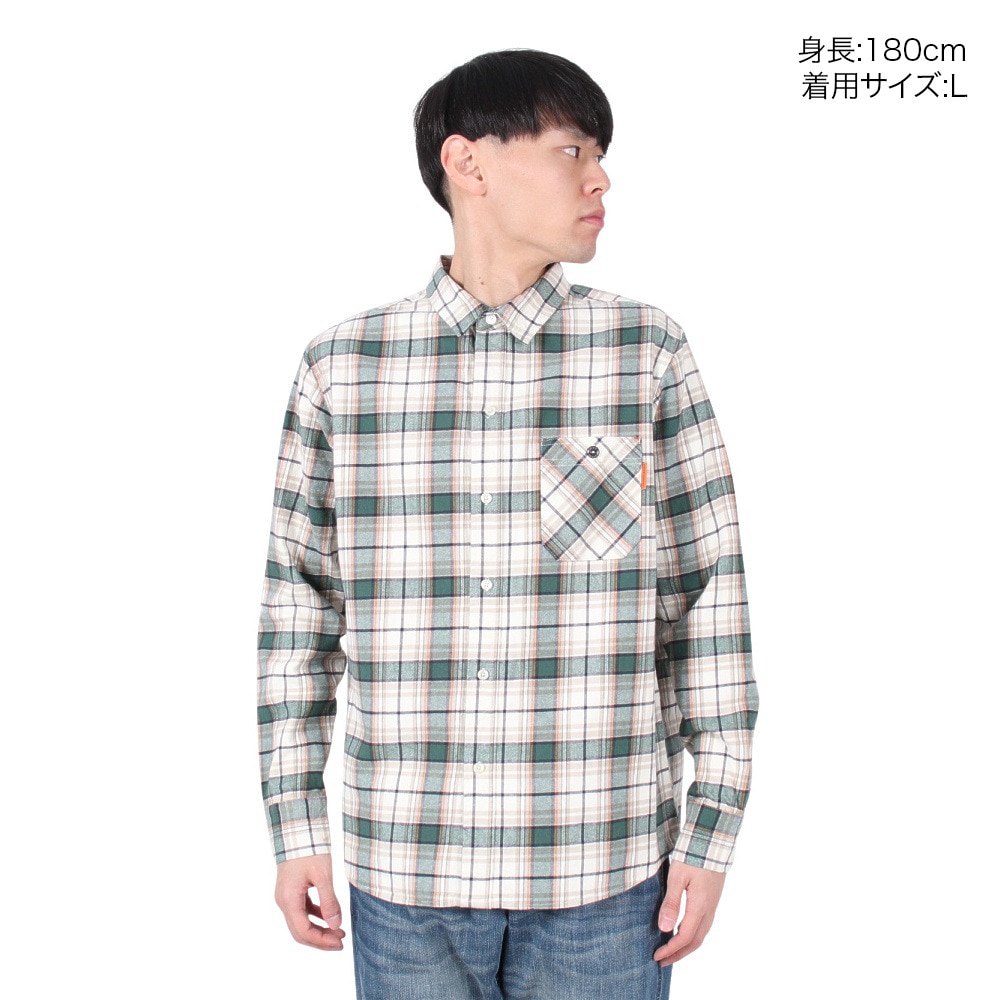クリフメイヤー（KRIFF MAYER）（メンズ）カジュアルシャツ チェックシャツ ビエラチェック 長袖シャツ 2413500 9 NATURAL