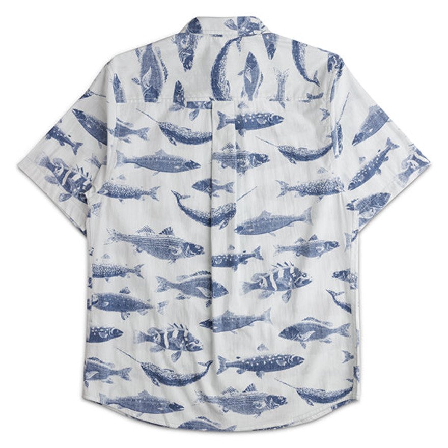 KAVU（KAVU）（メンズ）トップスポット 半袖シャツ ビッグブルーフィッシュ 19811373