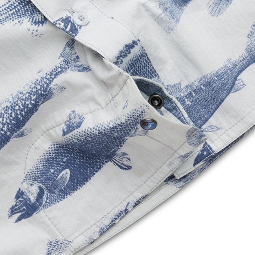 KAVU（KAVU）（メンズ）トップスポット 半袖シャツ ビッグブルーフィッシュ 19811373