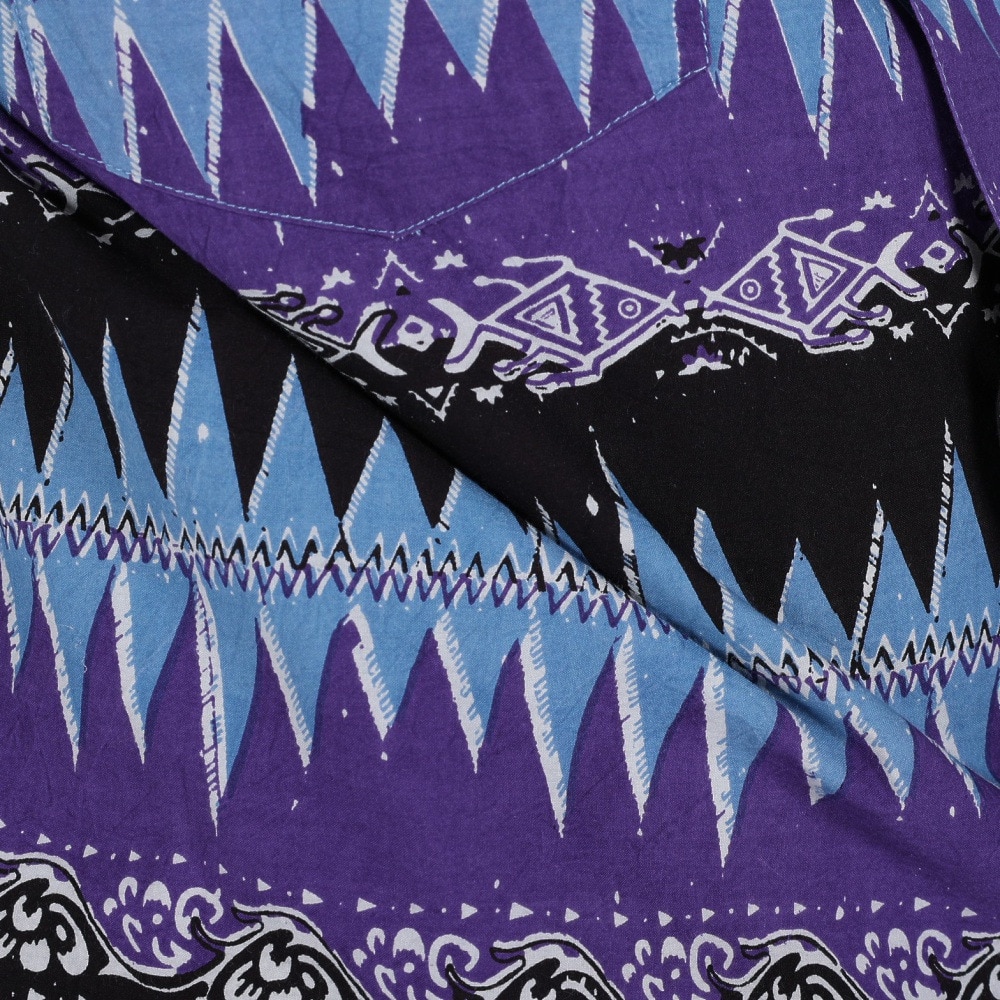 マナスタッシュ（MANASTASH）（メンズ）カジュアルシャツ JAIPUR SHIRT 23 ジャイプルシャツ 792-3123008 PPL パープル×ブラック