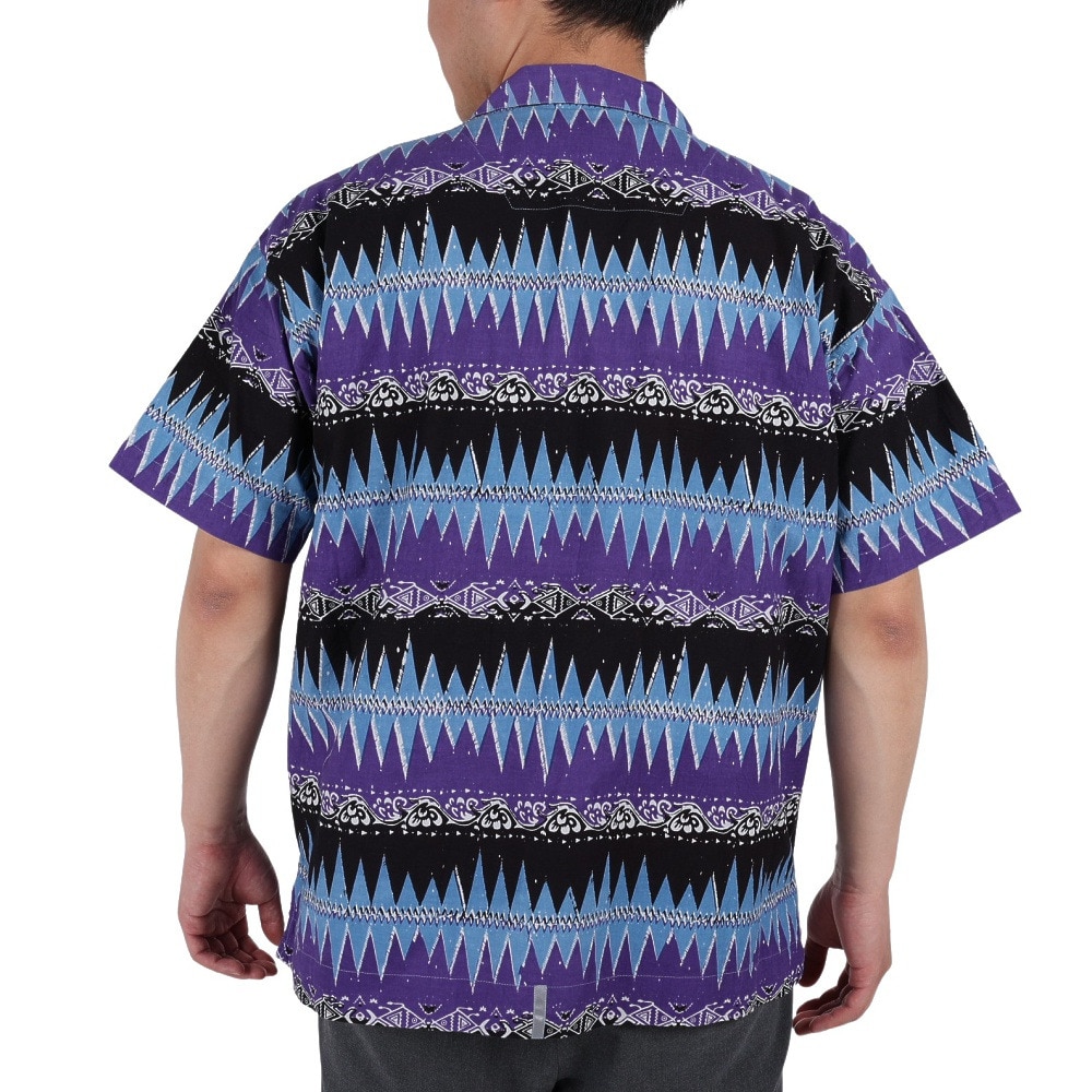 マナスタッシュ（MANASTASH）（メンズ）カジュアルシャツ JAIPUR SHIRT 23 ジャイプルシャツ 792-3123008 PPL パープル×ブラック