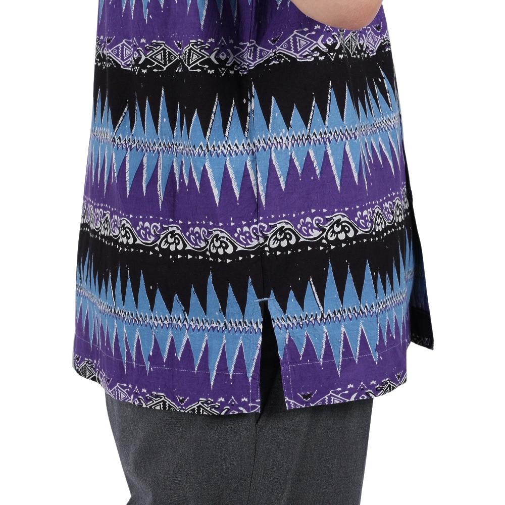 マナスタッシュ（MANASTASH）（メンズ）カジュアルシャツ JAIPUR SHIRT 23 ジャイプルシャツ 792-3123008 PPL パープル×ブラック