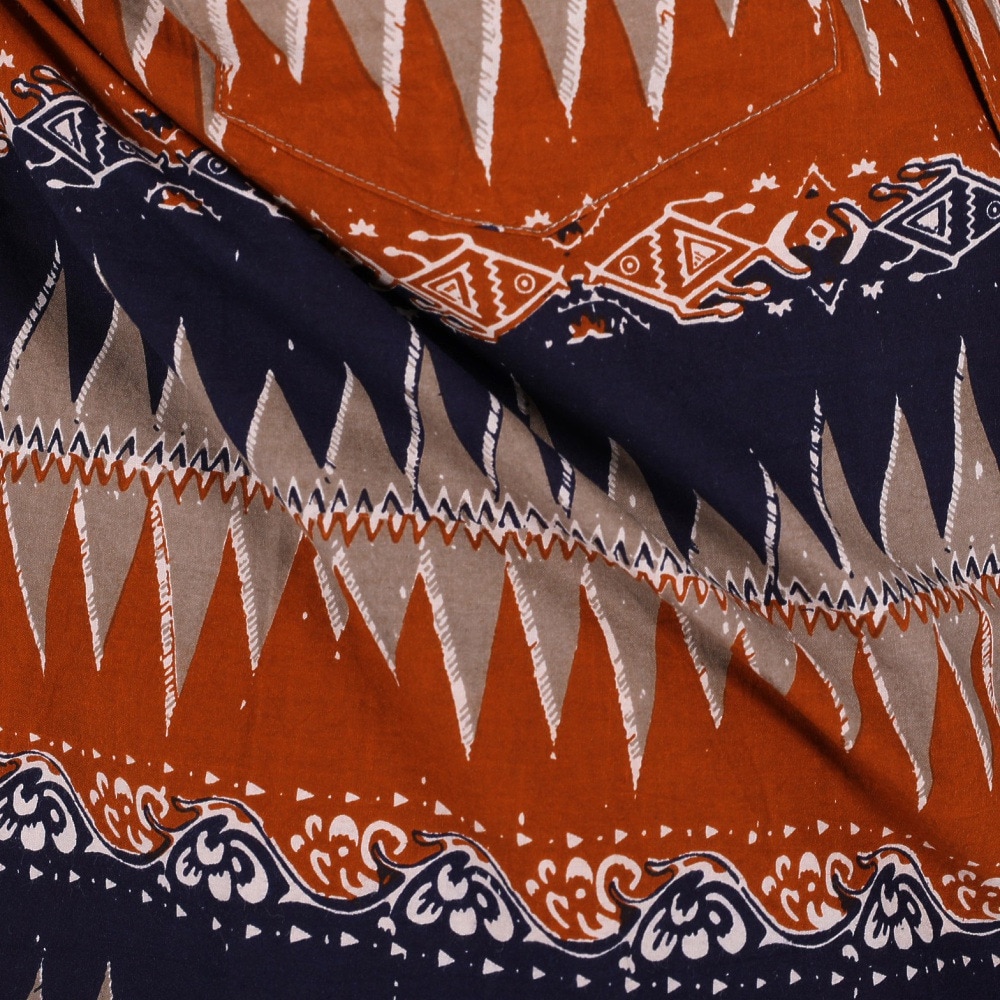 マナスタッシュ（MANASTASH）（メンズ）カジュアルシャツ JAIPUR SHIRT 23 ジャイプルシャツ 792-3123008 RST ブラウン×ネイビー