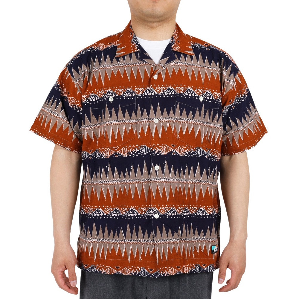 マナスタッシュ（MANASTASH）（メンズ）カジュアルシャツ JAIPUR SHIRT 23 ジャイプルシャツ 792-3123008 RST ブラウン×ネイビー