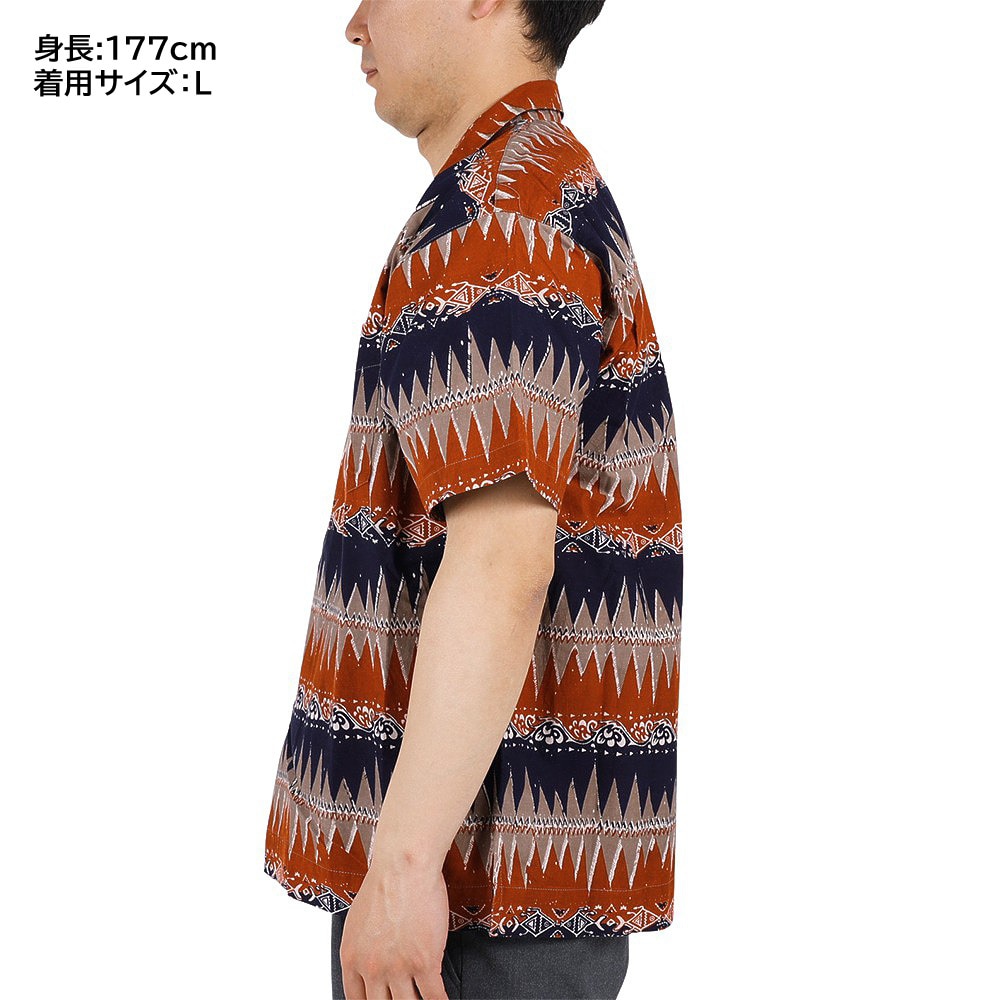 マナスタッシュ（MANASTASH）（メンズ）カジュアルシャツ JAIPUR SHIRT 23 ジャイプルシャツ 792-3123008 RST ブラウン×ネイビー