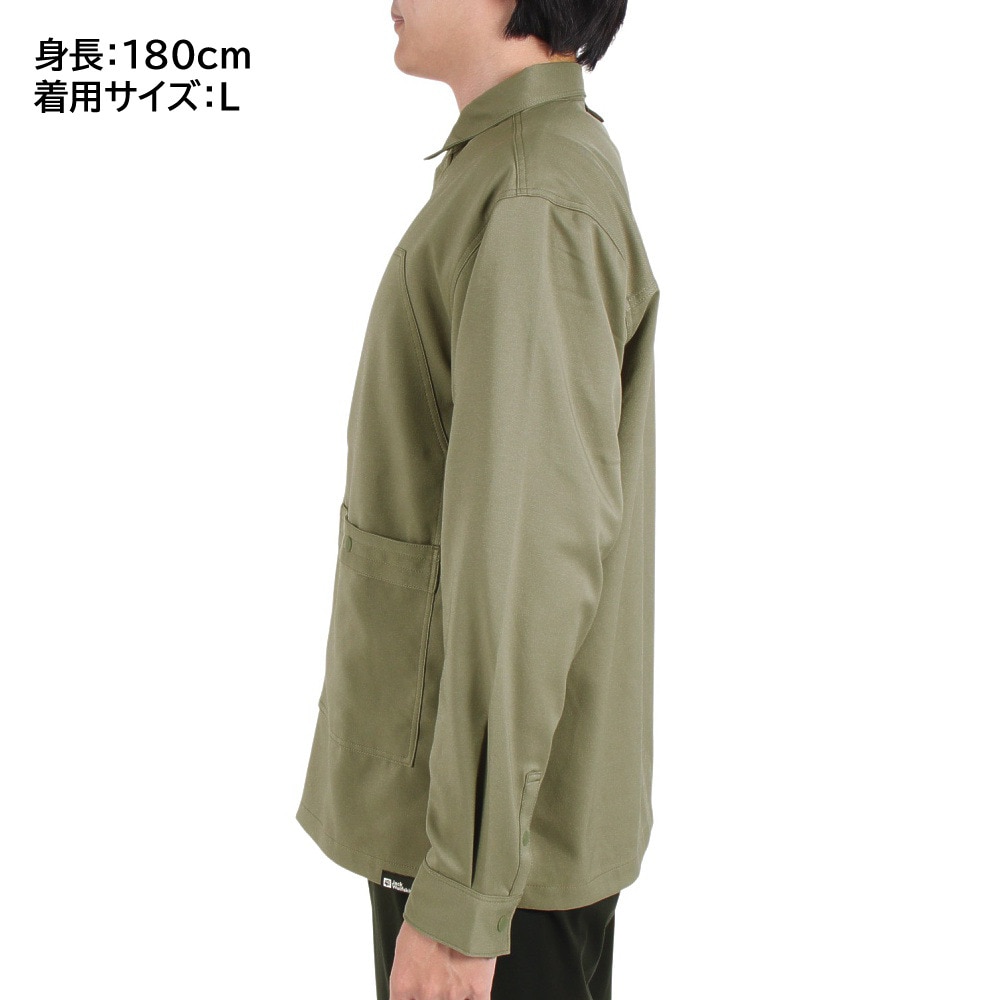 ジャックウルフスキン（JackWolfskin）（メンズ）カジュアルシャツ 長袖シャツ JP ブッシュクラフト オーバーシャツ 5032421-4550 カーキ