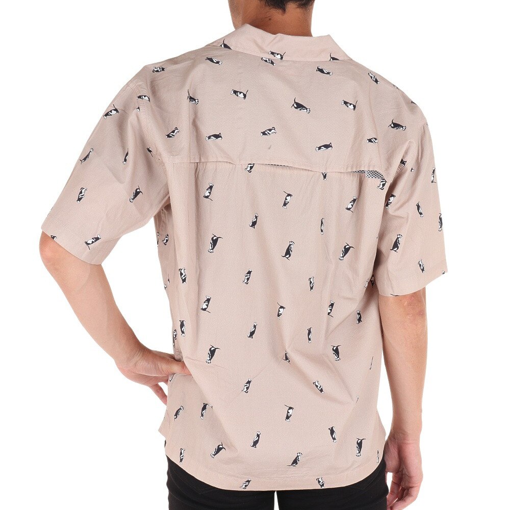 コールマン（Coleman）（メンズ）カジュアルシャツ 半袖 総柄プリントシャツ X9335A BEG ベージュ