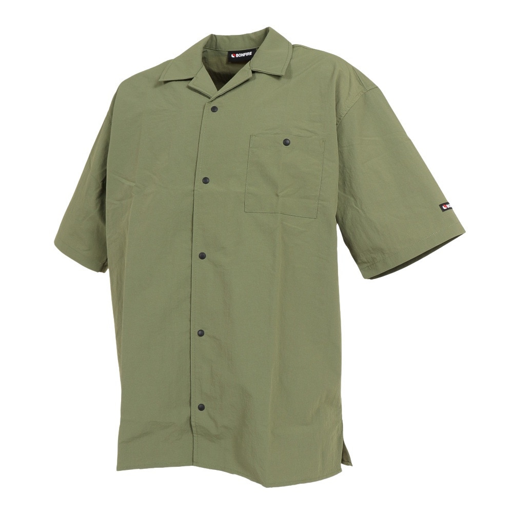 ボンファイア（Bonfire）（メンズ）カジュアルシャツ 半袖 オープンカラーシャツ 20BNF3SEG2280 OLV オリーブ