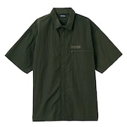 (メンズ)カジュアルシャツ グレイン リップ ジップ半袖シャツ WT23019SK-OLIVE オリーブ