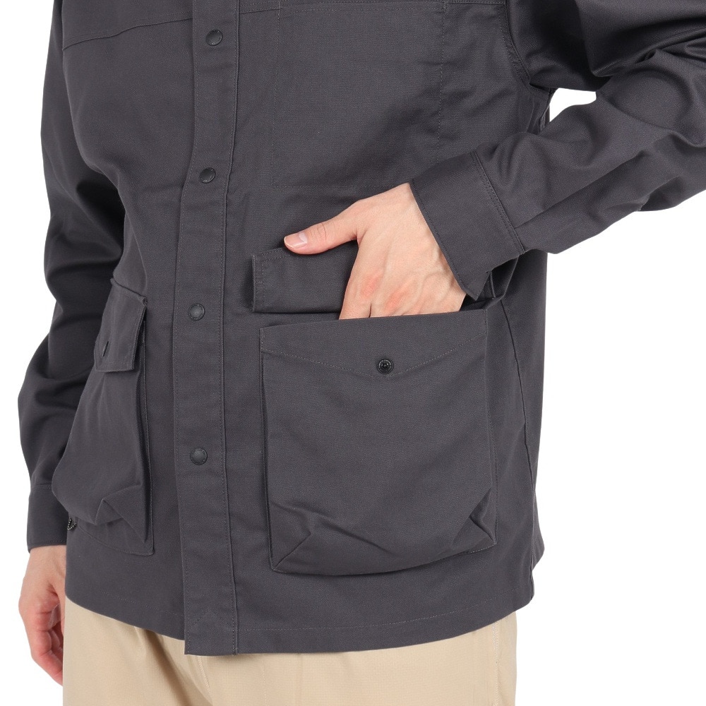 ジャックウルフスキン（JackWolfskin）（メンズ）コットニー ノーカラーシャツジャケット A63219-6350