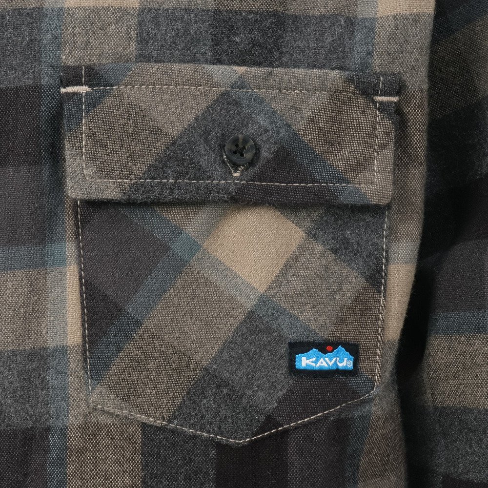 KAVU（KAVU）（メンズ）バッファローニ 長袖ボタンアップシャツ 19810637ミッドナイトドリフト
