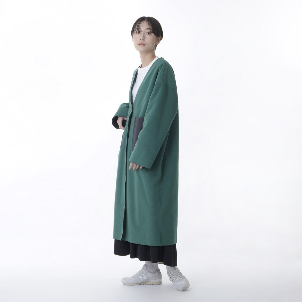 ニューバランス（new balance）（レディース）フリース コート アウター MT1996 防風フリースリバーシブルコート AWJ35109ECS グリーン