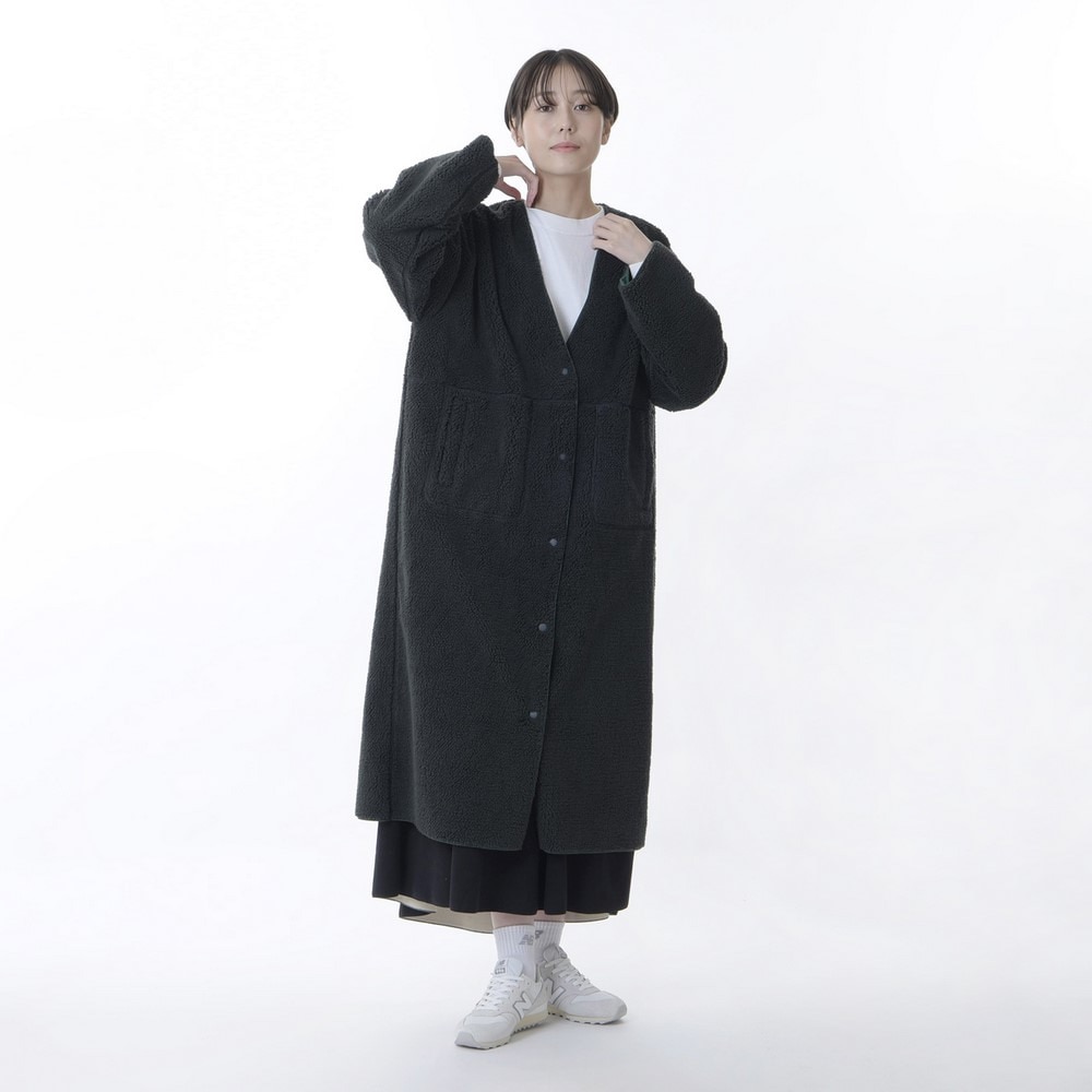 ニューバランス（new balance）（レディース）フリース コート アウター MT1996 防風フリースリバーシブルコート AWJ35109ECS グリーン