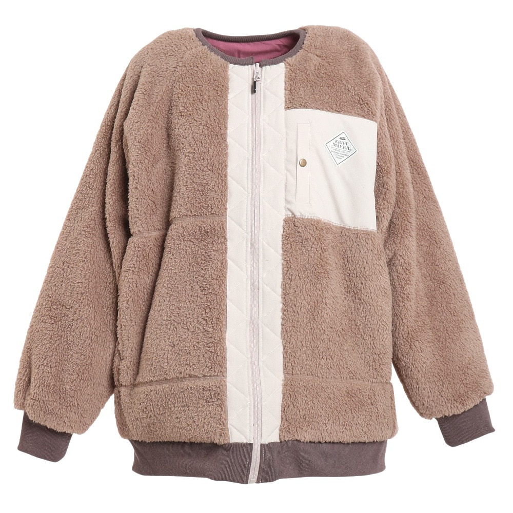 クリフメイヤー｜ボアブルゾン ひっくりノーカラージャケット 2213504L-25:MOCHA - アウトドア・キャンプ用品はエルブレス