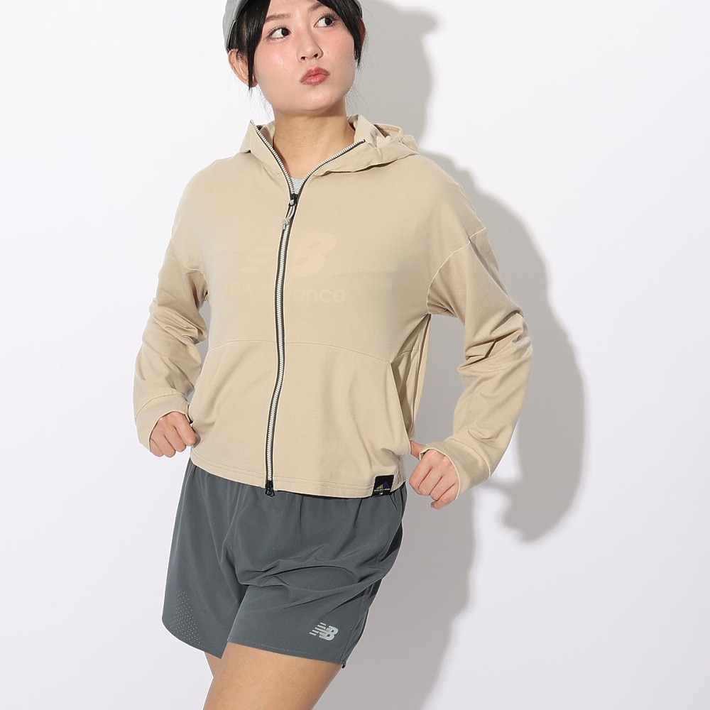 ニューバランス（new balance）（レディース）ラッシュガード 長袖 パーカー フルジップ 速乾 UVカット 紫外線対策 MT1996 AWJ35022INC アウター