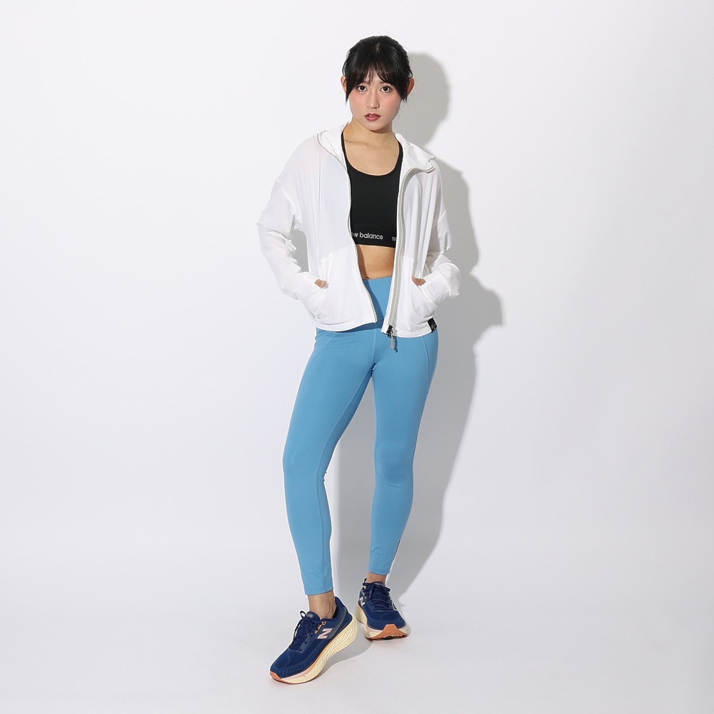 ニューバランス（new balance）（レディース）ラッシュガード 長袖 パーカー フルジップ 速乾 UVカット 紫外線対策 MT1996 AWJ35022MW1 アウター
