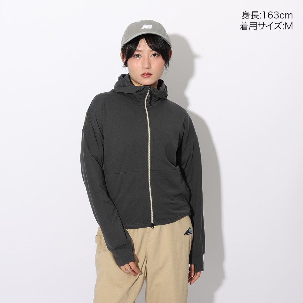 ニューバランス（new balance）（レディース）パーカー 長袖 ラッシュガード MT1996 AWJ35022PHM ブラック 速乾 UVカット 日焼け防止